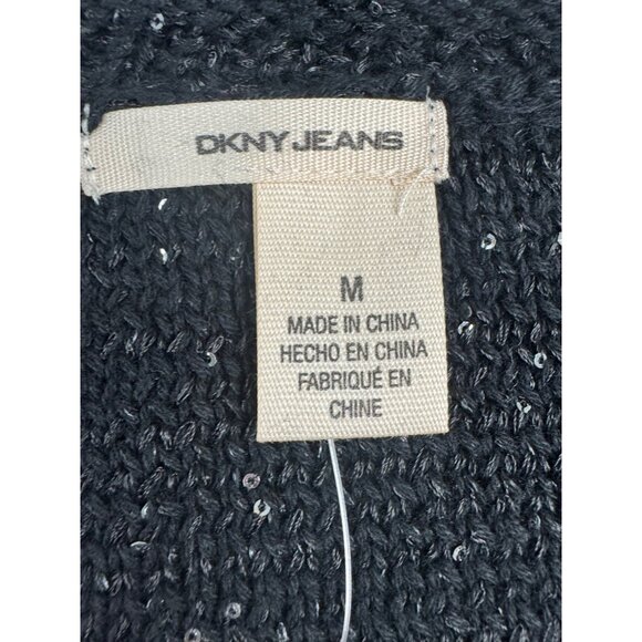 DKNY Jeans Womens M Sequin V-Neck Sweater Soft Comfortable Lightweight - Picture 8 of 11